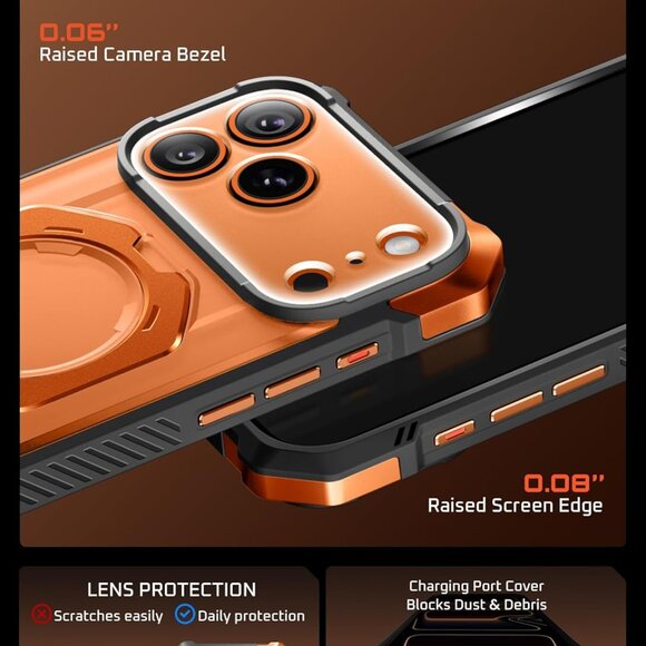 iPhone 17 Pro Max Case Kickstand Unicorn Beetle Camera Cover Magsafe-Coral-Sold - Picture 12 of 12